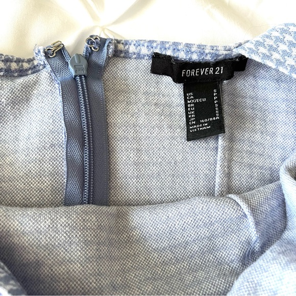 Forever 21 Blue & White Houndstooth Print Mini Dress, Size Small, Cute! - Picture 2 of 7